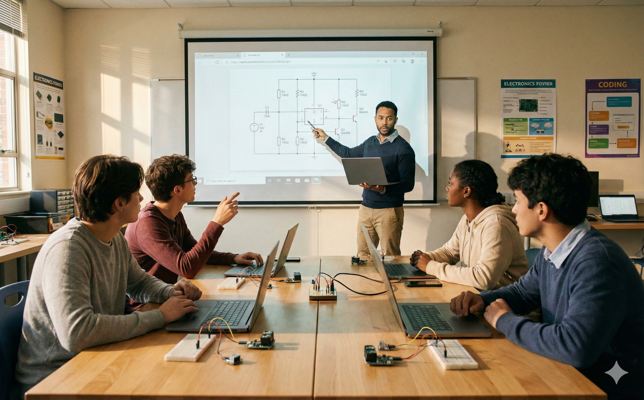 Teachers in a training workshop